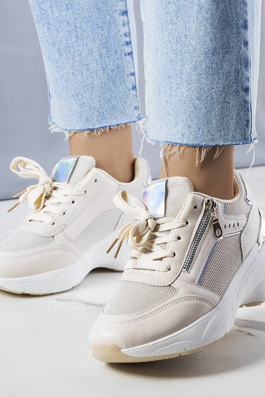 Beige Keilsneakers „Stacey“