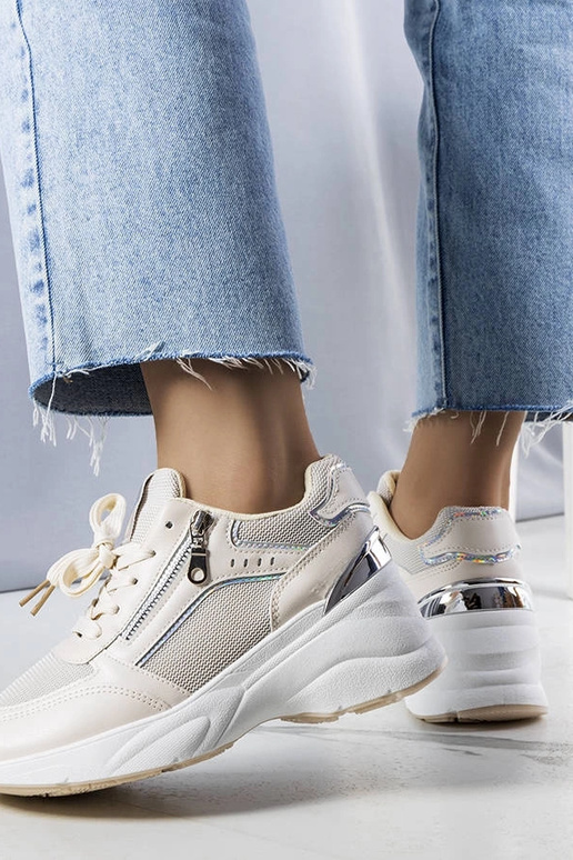 Beige Keilsneakers „Stacey“