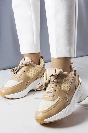 Beige Sneaker mit...