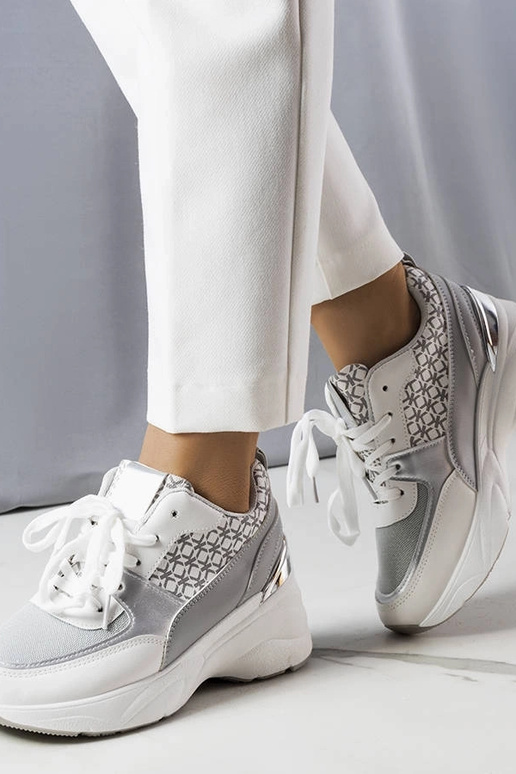 Graue Sportschuhe mit Monogramm, „Lora"