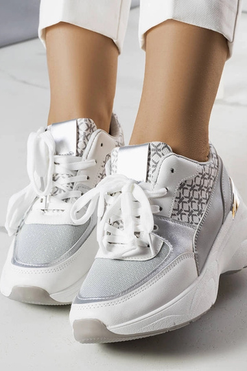 Graue Sportschuhe mit Monogramm, „Lora" 2