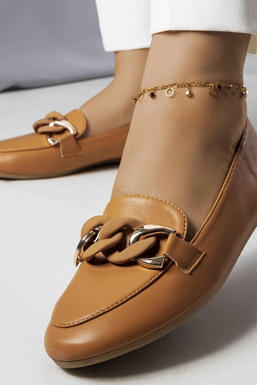 Mamie – Braune Loafer mit Kettendetail Mamie – Braune Loafer mit Kettendetail