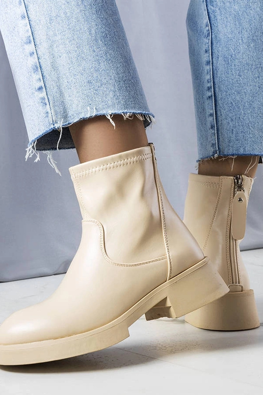 Beige klassische Victoire Stiefeletten