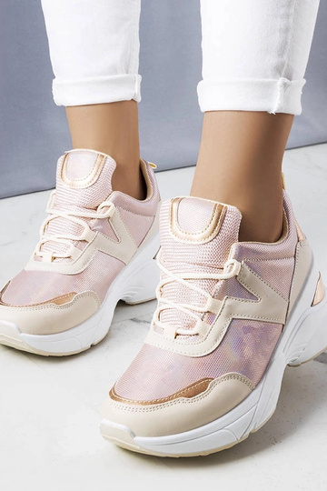 Rosa Sneakers mit metallischen Einsätzen Ruais
