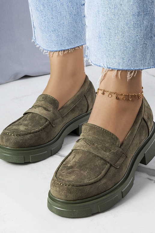 Grüne Halbschuhe aus Eco-Suede,... Grüne Halbschuhe aus Eco-Suede,...