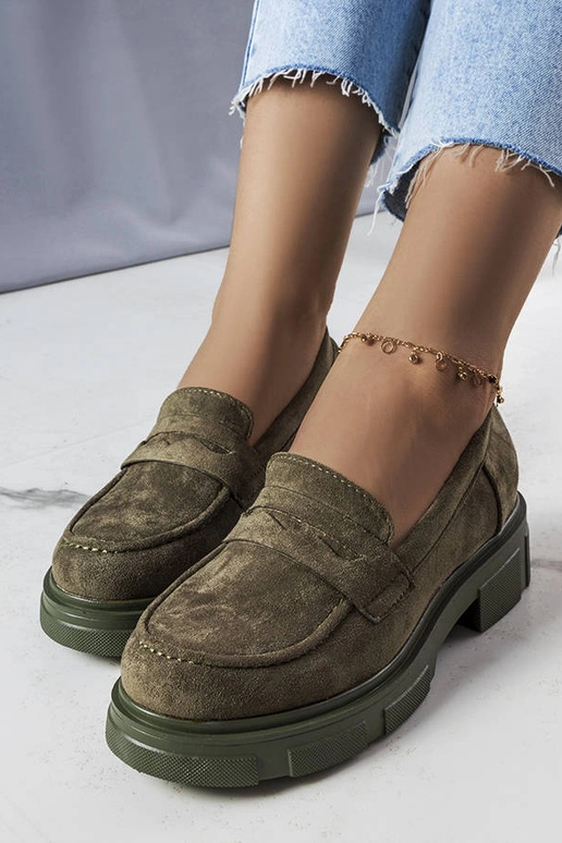 Grüne Halbschuhe aus Eco-Suede,... Grüne Halbschuhe aus Eco-Suede,...