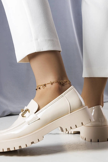 Beige Simard-Schuhe aus Lackleder 2