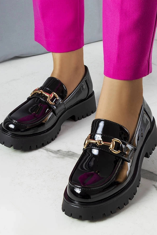 Schwarze lackierte Halbschuhe Simard