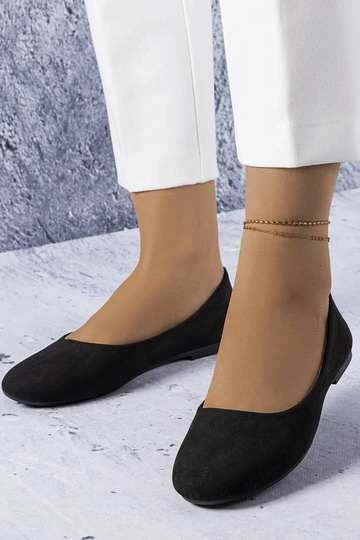 Schwarze Ballerinas mit Ledersohle Lespérance