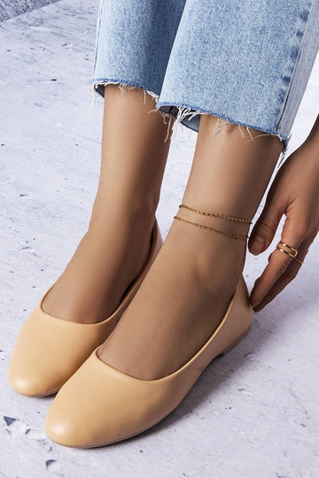 Beige Ballerinas mit Lederinnensohle Truchon 2