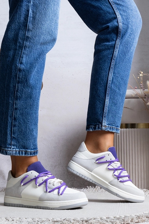 Graue Sneaker Damen Sneaker lila...