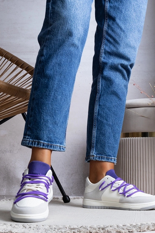 Graue Sneaker Damen Sneaker lila...