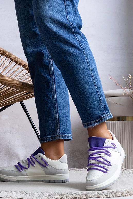 Graue Sneaker Damen Sneaker lila...