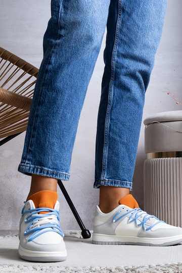 Graue Damen Sneakers blaue... 2