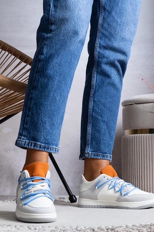 Graue Damen Sneakers blaue...