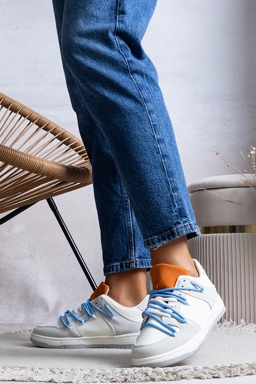 Graue Damen Sneakers blaue...