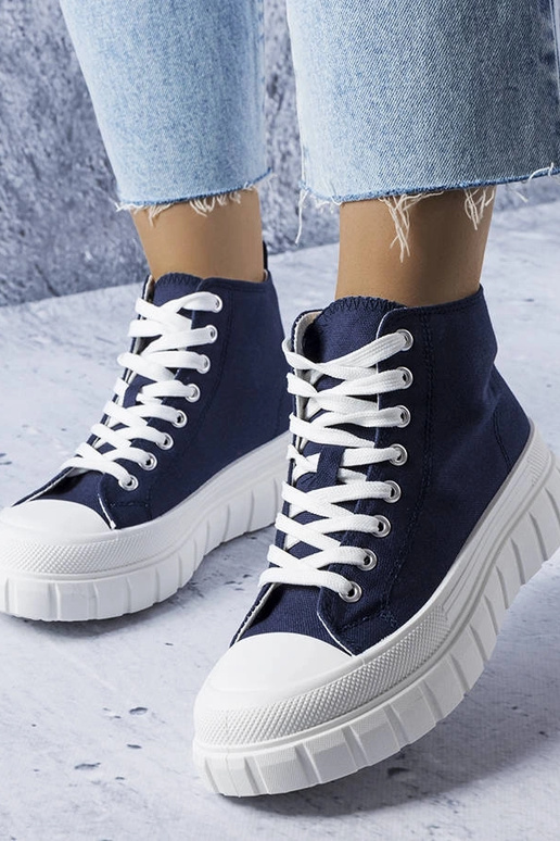 Marineblaue High-Top-Sneakers von Couet