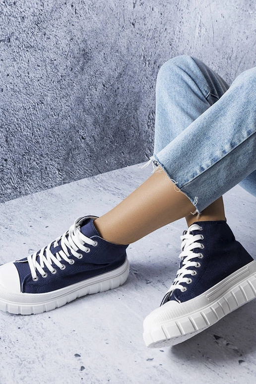 Marineblaue High-Top-Sneakers von Couet