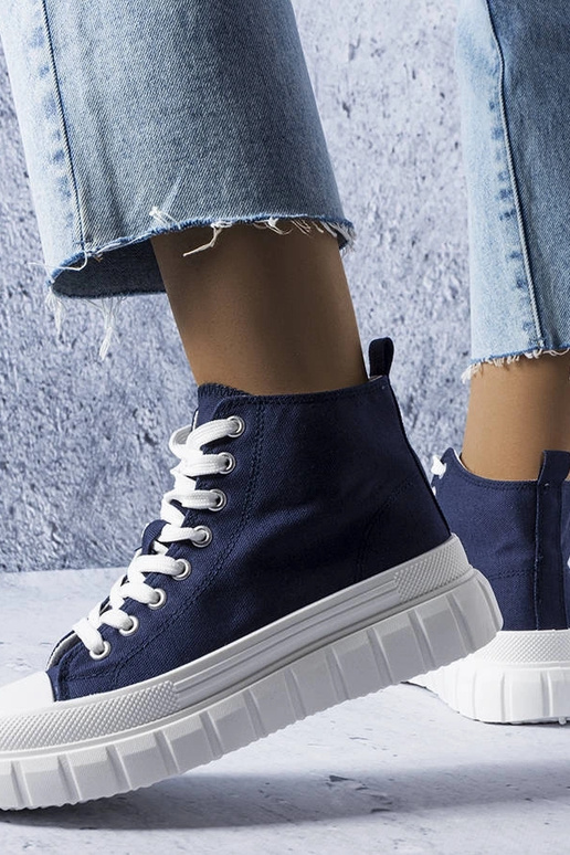 Marineblaue High-Top-Sneakers von Couet