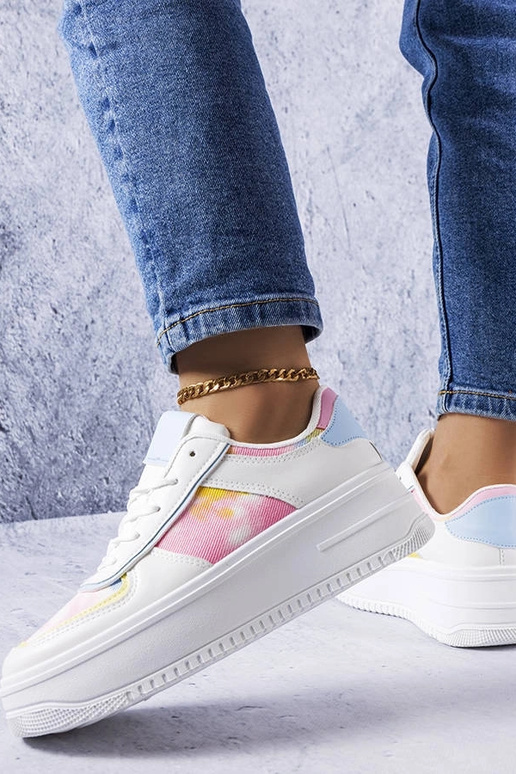 Weiße und blaue Plateauschuhe „Heloise“ Weiße und blaue Plateauschuhe „Heloise“