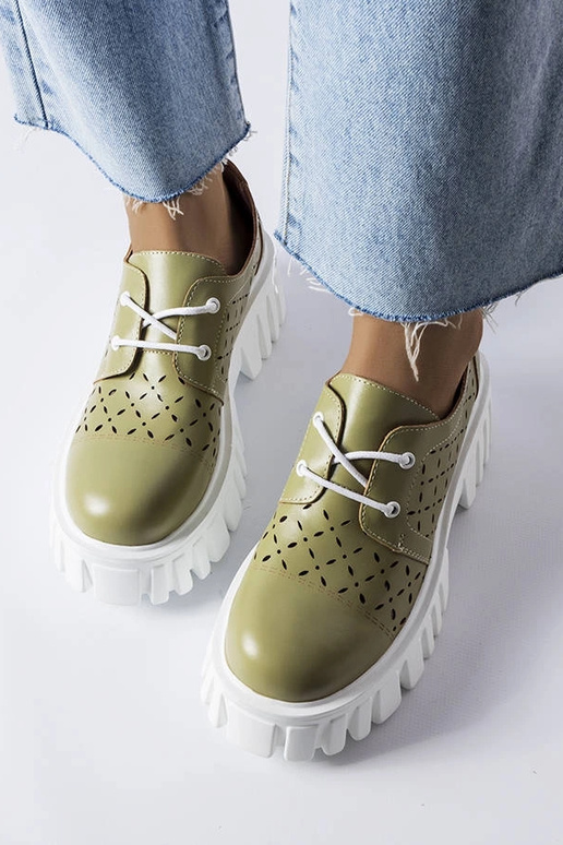 Grüne, klobige Camus-Schuhe mit...