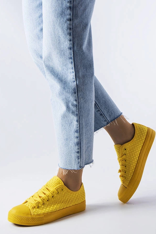 Thibodeau – Gelbe gewebte Sneakers