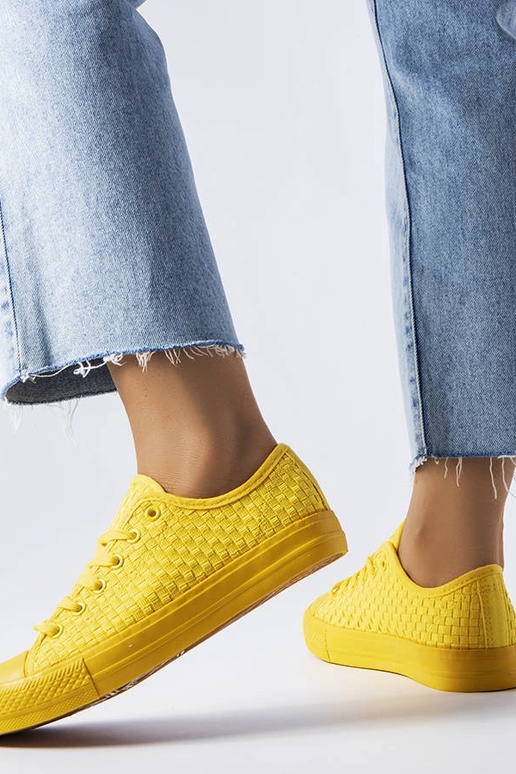 Thibodeau – Gelbe gewebte Sneakers