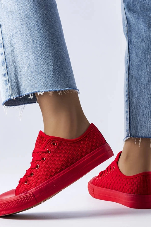 Thibodeau – Rote gewebte Sneakers