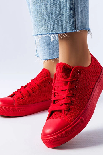 Thibodeau – Rote gewebte Sneakers 2