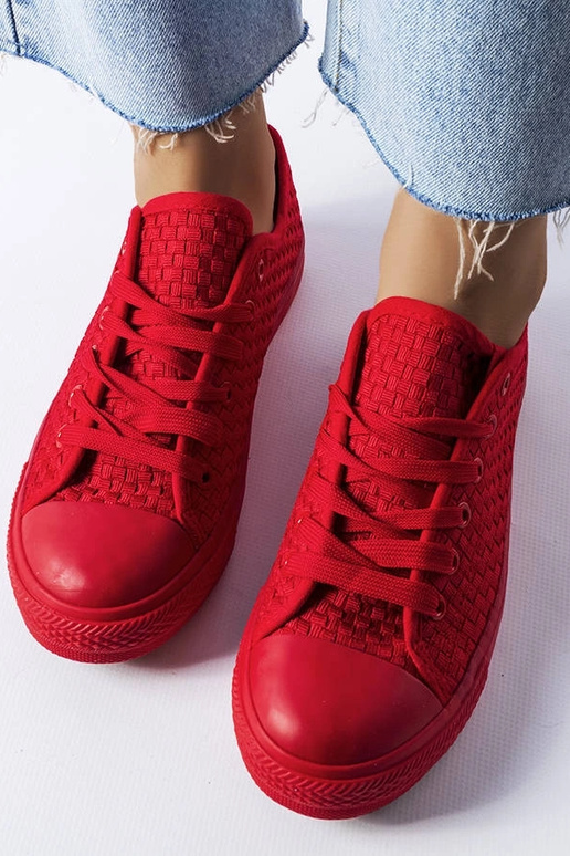 Thibodeau – Rote gewebte Sneakers
