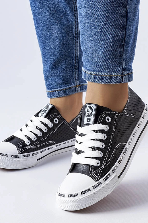 Schwarze durchbrochene Sneakers Big...