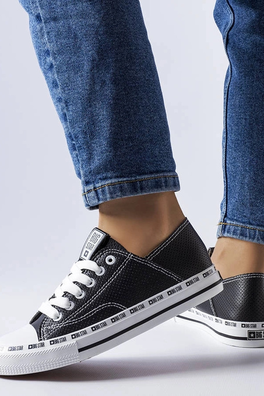 Schwarze durchbrochene Sneakers Big...