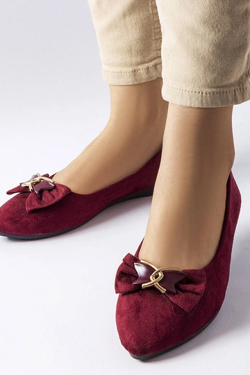 Jetté – Burgunderrote Ballerinas mit spitzer Spitze