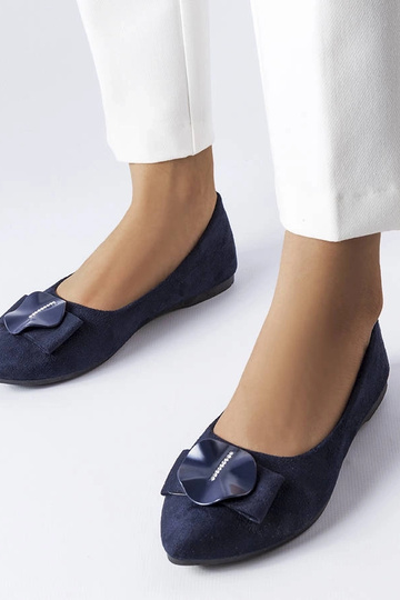 Marineblaue Ballerinas verziert mit Rémy-Zirkonen