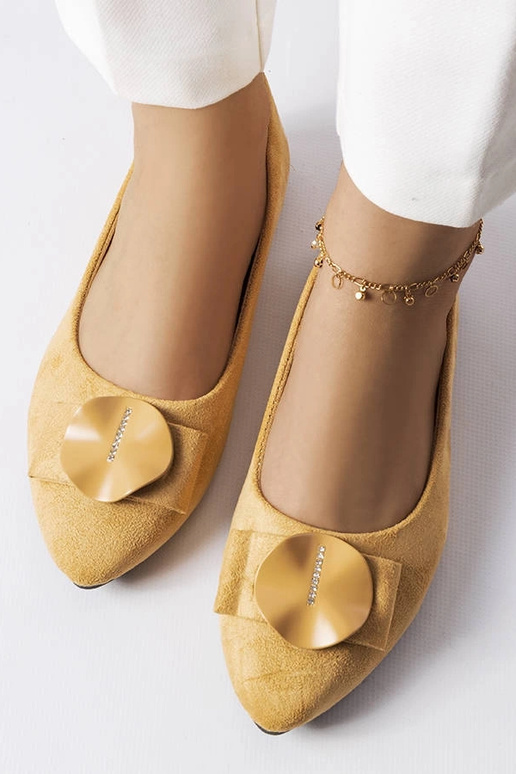 Beige Ballerinas verziert mit...