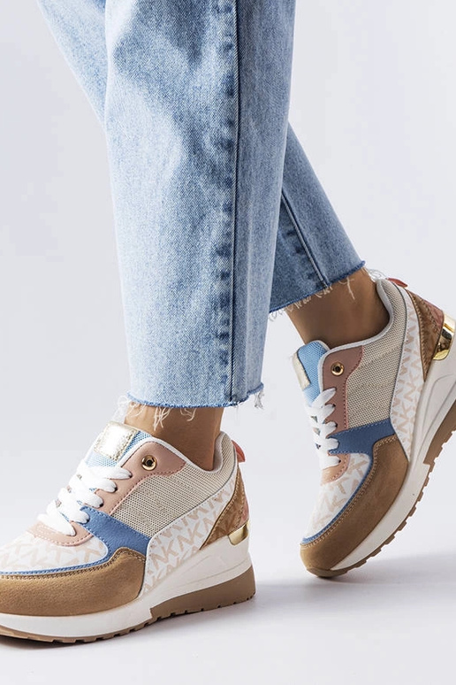 Beige und blaue Mireault-Sneakers