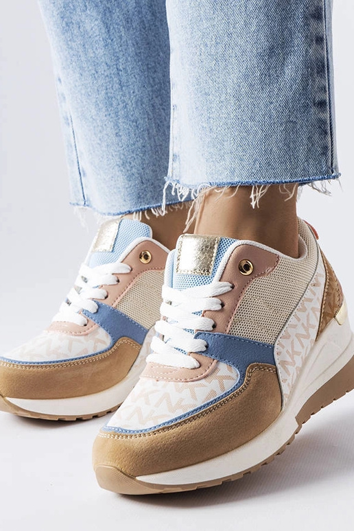 Beige und blaue Mireault-Sneakers