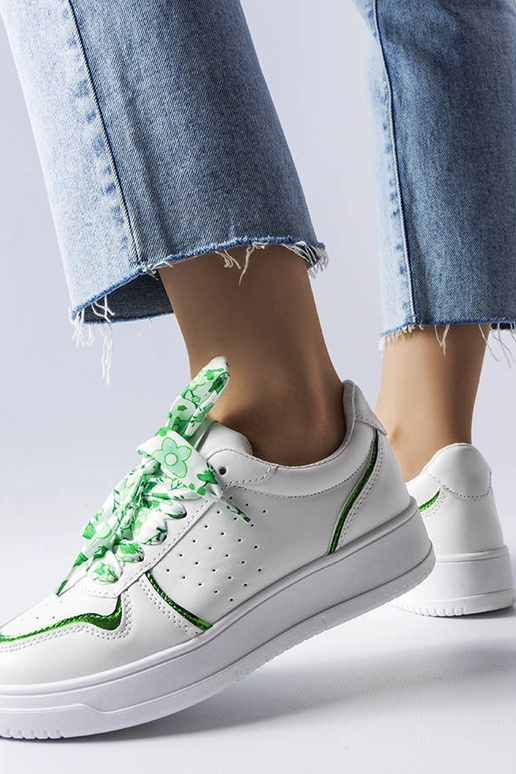 Weiße Pryor Sneakers mit Schleife