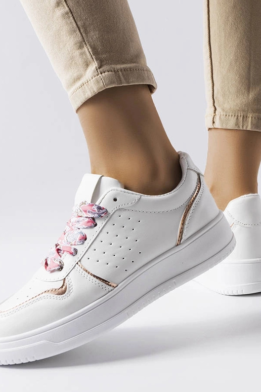 Weiße Pryor Sneakers mit Schleife