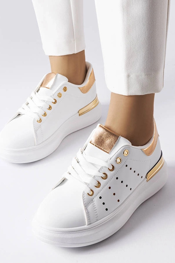 Weiße Sneakers mit bunter...