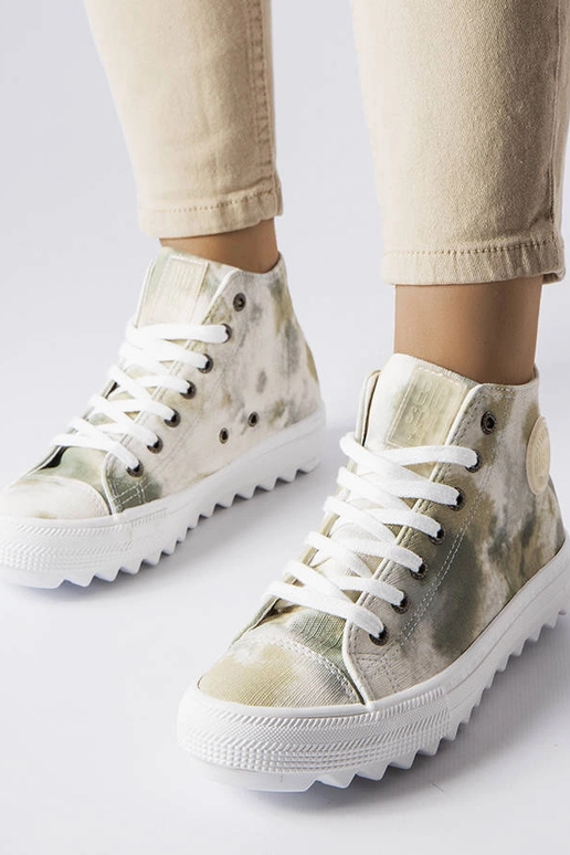 Grüne gemusterte Sneakers Big Star...