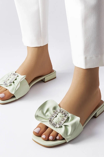 Grüne elegante Sandalen mit Zirkonen Fifi
