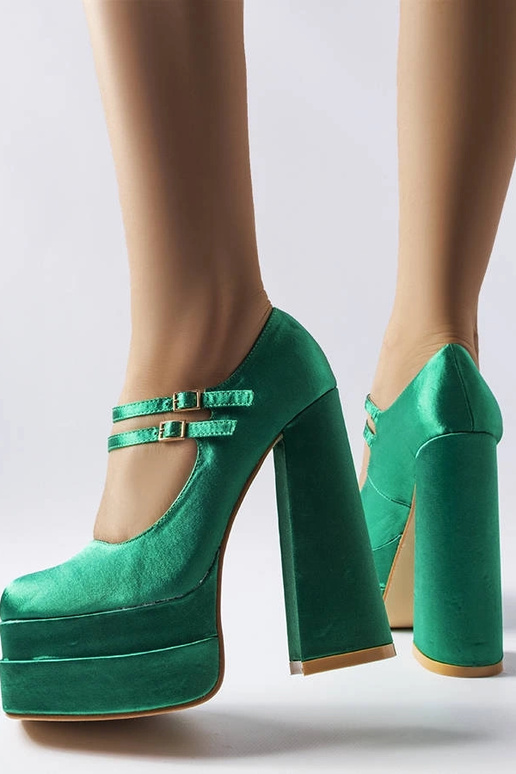 Gabriel grüne Pumps mit hohem Absatz