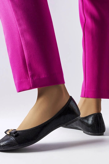 Schwarze elegante Ballerinas mit Schleife Lastra 2