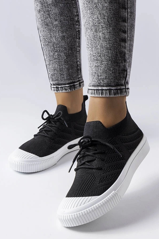 Schwarze Sneakers aus elastischem...