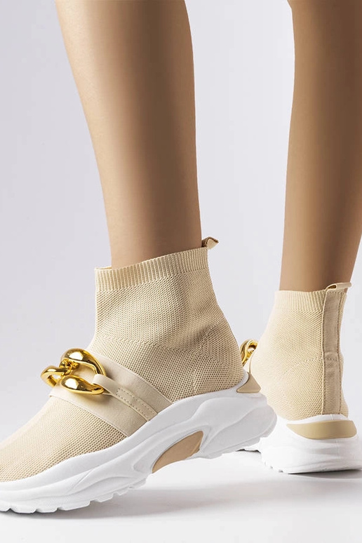 Beige Baptiste-Sneakers mit Kette
