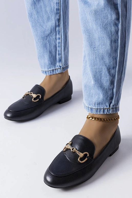 Schwarze Loafer mit Schnalle Philip