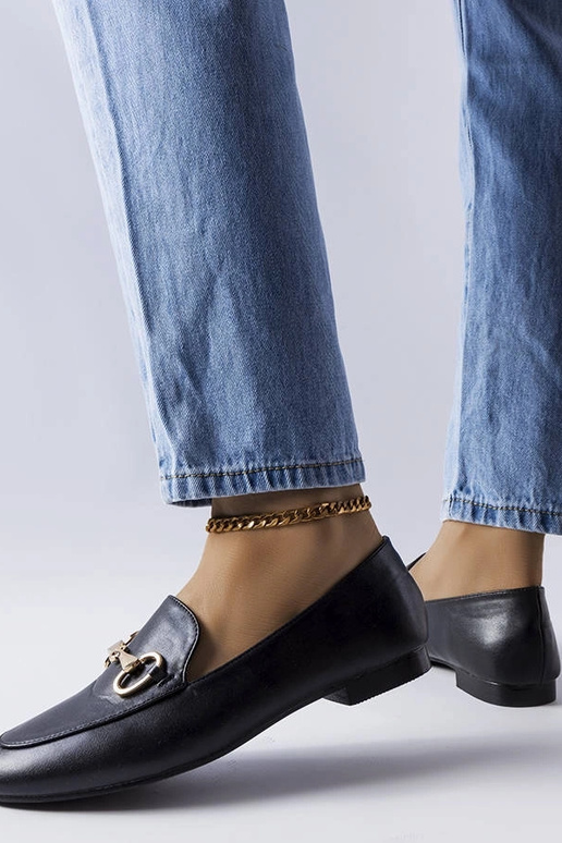 Schwarze Loafer mit Schnalle Philip