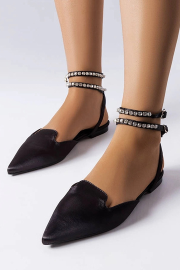 Schwarze Satinsandalen Hewes