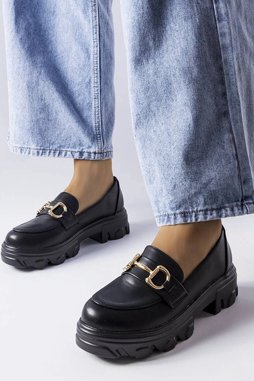 Schwarze Mason-Schnallenschuhe